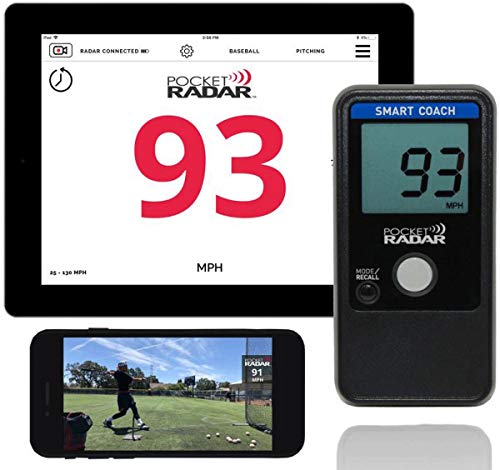 Pocket Radar Smart Coach/Bluetooth App Enabled Radar Gun Allows Remote Display and Speed in Video