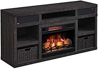 Greatlin Infrared Electric Fireplace TV Stand in Black Walnut - 26MMAS6064-NW07