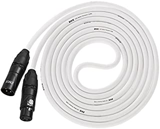 LyxPro 20 Feet XLR Microphone Cable Balanced Male to Female 3 Pin Mic Cord for Powered Speakers Audio Interface Professional Pro Audio Performance and Recording Devices - White