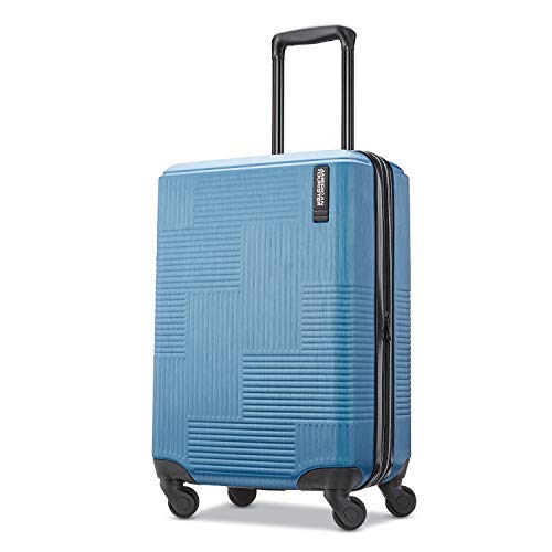 American Tourister Stratum XLT Expandable Hardside Luggage with Spinner Wheels, Blue Spruce, Carry-On 21-Inch