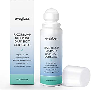 Evagloss Razor Bumps Solution- After Shave Repair Serum for Ingrown Hairs and Razor Burns, Dark Spot Corrector Skin Lightening, Roll-On for Men and Women -100g