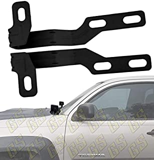 GS Power Engine Hood Hinge Ditch LED Mount Brackets for Auxiliary Offroad Pod Work Light. Fit Cowl Panel at Windshield Base Compatible with 2005-2015 Toyota Tacoma