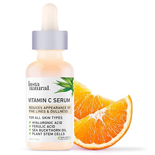 InstaNatural Vitamin C Serum with Hyaluronic Acid & Vit E - Natural & Organic Anti Wrinkle Reducer Formula for Face - Dark Circle, Fine Line & Sun Damage Corrector - Restore & Boost Collagen - 1 oz