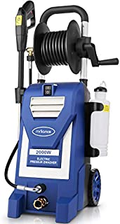 mrliance 3800PSI Electric Pressure Power Washer, 3.0GPM High Pressure Washer with Hose Reel, 5-in-1 Nozzles for Cars Fences Patios Garden | Motor Update | Soap Bottle | Blue