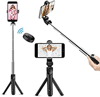 Selfie Stick Bluetooth, Doosl Selfie Stick Tripod - Extendable Tripod Stick with Remote - Facetime Phone Stand, Wireless Selfie Stick Tripod, Portable Tripod for Phone