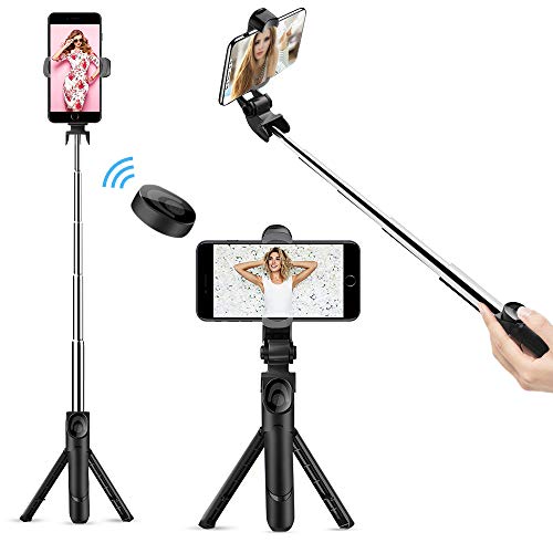 Selfie Stick Bluetooth, Doosl Selfie Stick Tripod - Extendable Tripod Stick with Remote - Facetime Phone Stand, Wireless Selfie Stick Tripod, Portable Tripod for Phone