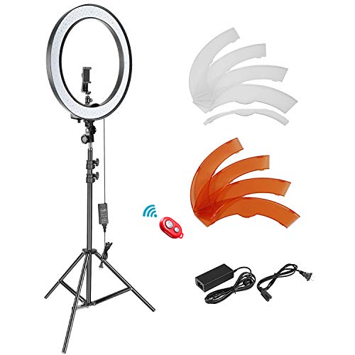 Neewer 18-inch SMD LED Ring Light Dimmable Lighting Kit with 78.7-inch Light Stand, Filter and Hot Shoe Adapter for Camera Photo Studio LED Lighting Portrait YouTube Video Shooting (No Carrying Bag)