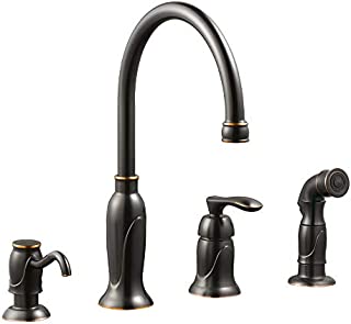 Design House 525790 Madison Single-Handle Kitchen Faucet with Side Sprayer with Soap Dispenser, Oil Rubbed Bronze