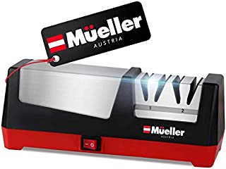 Mueller Professional Electric Knife Sharpener for Straight Knives Diamond Abrasives, Quickly Sharpening, Repair/Restore/Polish Blades