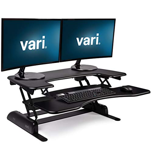 VariDesk Pro Plus 36 by Vari  Dual Monitor Standing Desk Converter  Work or Home Office Sit to Stand Desk  11 Height Adjustable Settings with Spring Loaded Lift  No Assembly Required