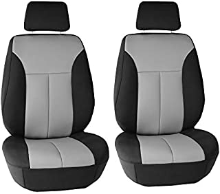 FH Group FB091102 Neoprene Ultra-Flex Seat Covers (Gray) Front Set  Universal Fit for Cars Trucks & SUVs