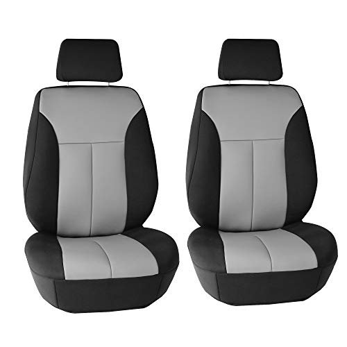 FH Group FB091102 Neoprene Ultra-Flex Seat Covers (Gray) Front Set  Universal Fit for Cars Trucks & SUVs