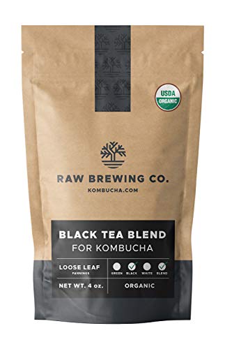 Kombucha.com Certified Organic Loose Leaf Tea - Kombucha Brewing Blends (Black Tea Blend, 1/4 Pound + 100 XL FILTER BAGS)