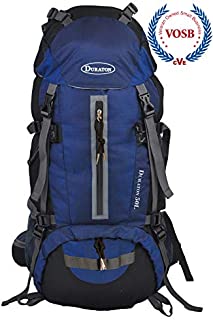 DURATON Hiking Backpack 50L, Water Resistant Light-Weight Day Pack for Backpacking Camping and Travel (Navy Blue)