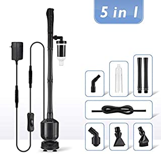 Hygger 396GPH Electric Aquarium Gravel Cleaner, 5 in 1 Automatic Fish Tank Cleaning Tool Set Vacuum Water Changer Sand Washer Filter Siphon Adjustable Length DC 12V 20W