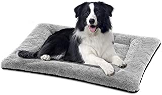 SIWA MARY Dog Bed Mat Soft Crate Pad Washable Anti-Slip Mattress for Large Medium Small Dogs and Cats Kennel Pad (36inch,Grey)