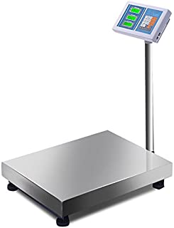 Giantex 660lbs Weight Computing Digital Scale Floor Platform Scale Postal Scale Accurate Shipping Mailing LB/KG Price Calculator Stainless Steel High-Definition Display Screen