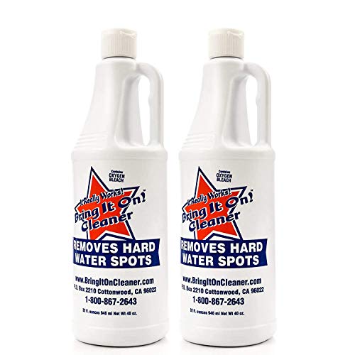 Bring it On Cleaner Hard Water Spot Remover Eco Friendly Shower Glass Cleaner Most Effective for Fiberglass, Windows, Chrome, Tubs, Granite, Steel, Soap Scum, Tile and Grout - 2 x 32 Ounce