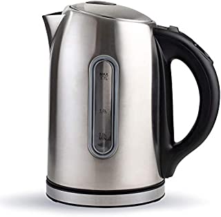 Chef's Star Electric Kettle, Stainless Steel Tea Kettle, Tea Warmer, Hot Tea Maker, Stainless Steel Bottom with LED Indicator and Auto Shut Off Protection, BPA-Free, 1500 watts, 1.7 Liters.