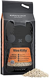 Rufus & Coco WeeKitty | Natural Flushable Clumping Cat Litter | Low Tracking Biodegradable Pellets | Corn 20lbs bag