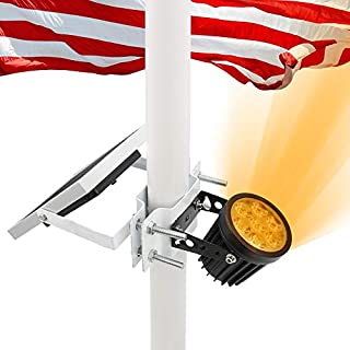 APONUO Solar Flag Pole Light, Flagpole Light Solar Powered Upgraded Bracket Design Fits 1.4-3' Flag Pole 2 Brightness Auto On/Off IP65 Waterproof for Night Lighting Landscape Flag Patio(Warm White)