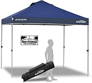 EzyFast Antipool Canopy for Rain or Sunshine, Portable 10x10 Pop Up Canopy Tent, Patented Instant Gazebo Shelter with Wheeled Carry Bag (Gray Frame)