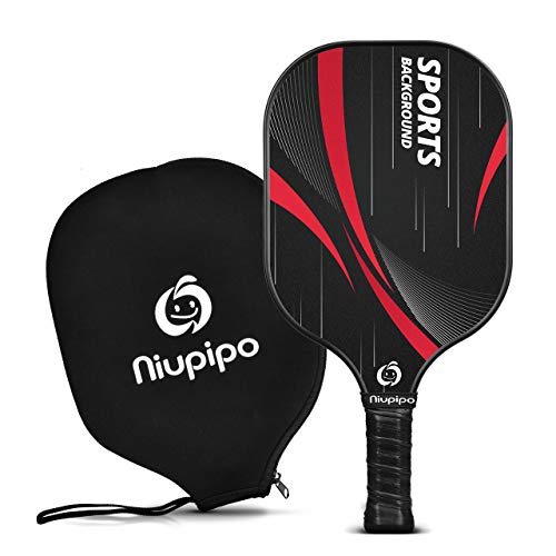 niupipo Professional Pickleball Paddle, Pickleball Paddles with Carbon Fiber Surface, Nomex Honeycomb Core, Ultra Cushion, 4.5-Inch Grip Size, 7.8-Ounce Lightweight with Cover, for Advanced Players