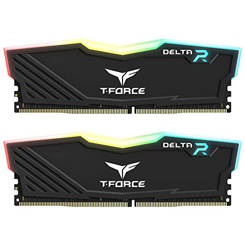 TEAMGROUP T-Force Delta RGB DDR4 16GB (2x8GB) 3200MHz (PC4-25600) CL16 Desktop Memory Module ram TF3D416G3200HC16CDC01 - Black