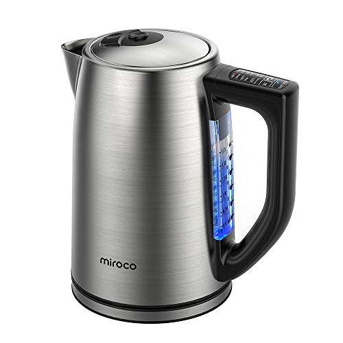 Miroco Electric Kettle Temperature Control Stainless Steel 1.7 L Tea Kettle, BPA-Free Hot Water Boiler Cordless with LED Light, Auto Shut-Off, Boil-Dry Protection, Keep Warm, 1500W Fast Boiling
