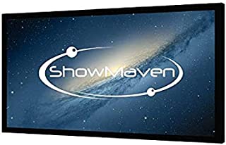 ShowMaven 100in /120in Fixed Frame Projector Screen, Diagonal 16:9, Active 3D 4K Ultra HD Projector Screen for Home Theater or Office (120inch)