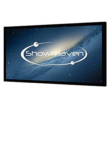 ShowMaven 100in /120in Fixed Frame Projector Screen, Diagonal 16:9, Active 3D 4K Ultra HD Projector Screen for Home Theater or Office (120inch)