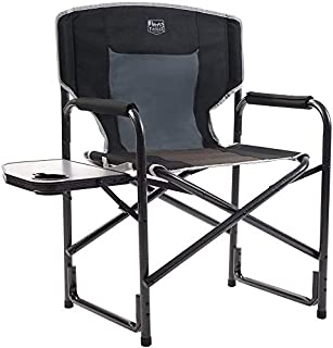 Timber Ridge Directors Chair with Side Table Aluminum Frame Portable Lightweight Folding Camp Chair for Outdoor Camping, Patio, Lawn, Garden, Support 300lbs