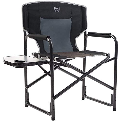 Timber Ridge Directors Chair with Side Table Aluminum Frame Portable Lightweight Folding Camp Chair for Outdoor Camping, Patio, Lawn, Garden, Support 300lbs