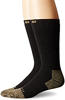 Carhartt Men's 2 Pack Full Cushion Steel-Toe Cotton Work Boot Socks, Black, Shoe Size: 11-15