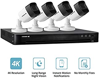 Defender Ultra HD 4K (8MP) DIY Wired Security System with 4 Weather Resistant, Night Vision Cameras, 1TB Hard Drive and Remote Mobile Viewing