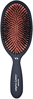 Spornette Large Luxury Cushion Boar and Nylon Bristle Oval Brush (#LX-1) with a Soft Satin No-Slip Handle Best Used for Styling, Smoothing and Straightening All Hair Types, Wigs and Extensions