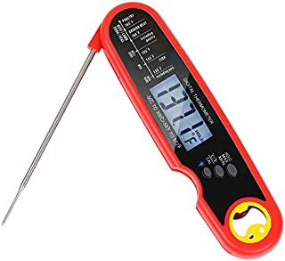 Jagrom IPX7 Waterproof Food Meat Thermometer for Cooking, Digital Instant Read Kitchen Food Candy Thermometer, Highly Accurate Cooking Thermometer with Long Folding Probe, Backlight and Magnet