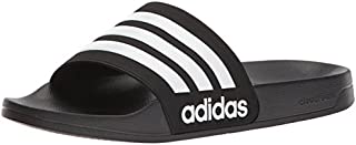 adidas Men's Adilette Shower Slides, Black/White/White, 12