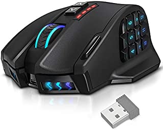 UtechSmart VENUS Pro RGB MMO Wireless Gaming Mouse, 16,000 DPI Optical Sensor, 2.4 GHz transmission technology, Palm Grip Ergonomic Design, Chroma RGB Lighting, 16 programmable buttons, Up to 70 Hours