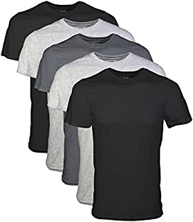 Gildan Men's Crew T-Shirt Multipack, Assorted Black/Grey (5 Pack), Medium