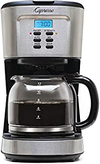 Capresso 12-Cup Coffee Maker with Glass Carafe, Stainless and Black 416.05