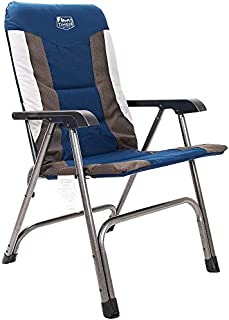 Timber Ridge Camping Folding Chair High Back Portable with Carry Bag Arm Chair Easy Set up Padded for Outdoor, Lawn, Garden, Lightweight Aluminum Frame, Support 300lbs