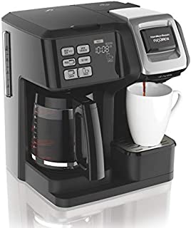 Hamilton Beach 49976 FlexBrew Coffee Maker, Single Serve & Full Pot, Compatible with K-Cup Pods or Grounds, Programmable, Black (49976)