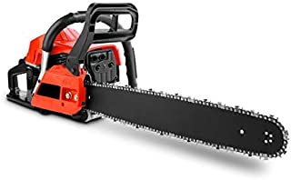 Himimi Cordless Chainsaw, Pro 20-Inch 58cc 2-Cycle Gas Powered Chain Saw, Handheld Petrol Gasoline Saw for Farm, Garden and Ranch (Red)