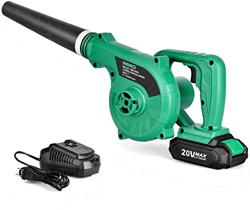 Cordless Leaf Blower - KIMO 20V Lithium 2-in-1 Sweeper/Vacuum 2.0 AH Battery for Blowing Leaf, Clearing Dust & Small Trash,Car, Computer Host,Hard to Clean Corner