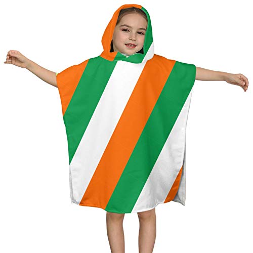 Ireland Flag Baby Kids Hooded Bath Towel Soft Quick Drying Blanket Towels Wrap for Girls Or Boys Use for Bath/Pool/Beach Swim