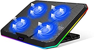 Havit RGB Laptop Cooling Pad, 4 Quiet Cooling Fans Ergonomic Comfort Notebook Cooler, Gaming Laptop Cooler Stand for 12-17 Inch Laptop