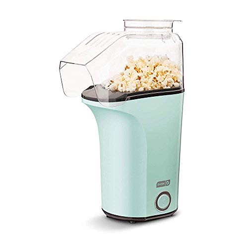 DASH DAPP150V2AQ04 Hot Air Popcorn Popper Maker with Measuring Cup to Portion Popping Corn Kernels + Melt Butter, 16, Aqua