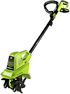 Earthwise TC70020 20-Volt 7.5-Inch Cordless Electric Tiller Cultivator, (2AH Battery & Fast Charger Included)