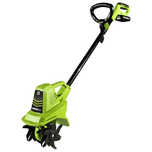 Earthwise TC70020 20-Volt 7.5-Inch Cordless Electric Tiller Cultivator, (2AH Battery & Fast Charger Included)